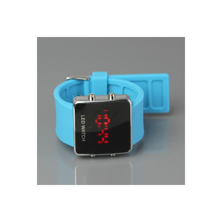 Hot Sports LED Watch with Silicone Band - Blue