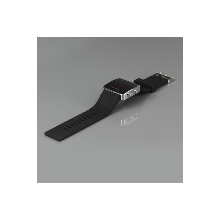 Hot Sports LED Watch with Silicone Band - Black