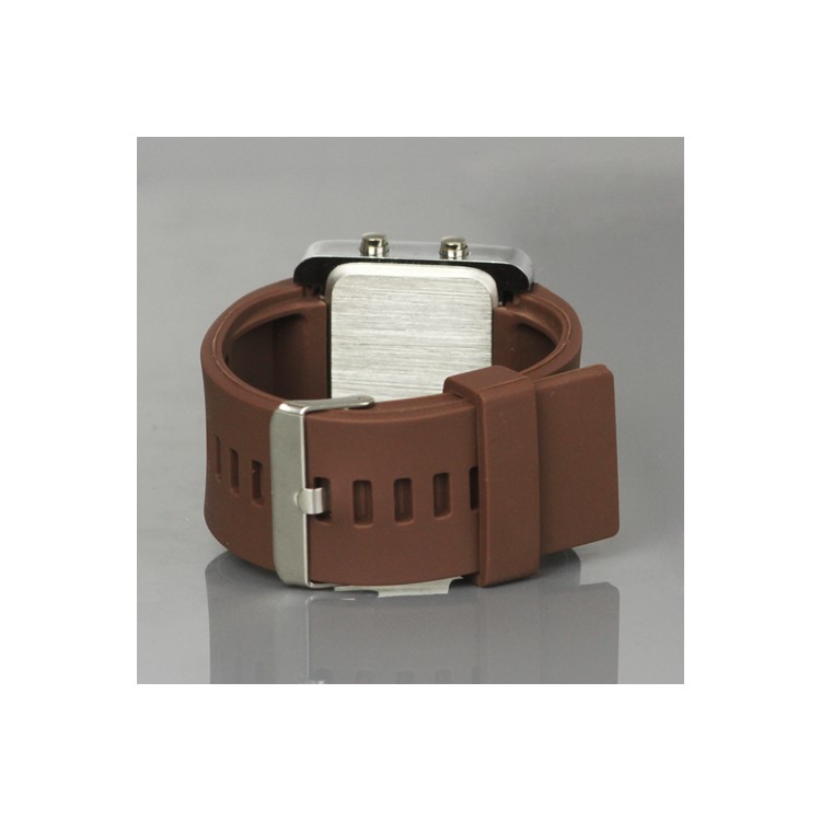 Hot Sports LED Watch with Silicone Band - Brown