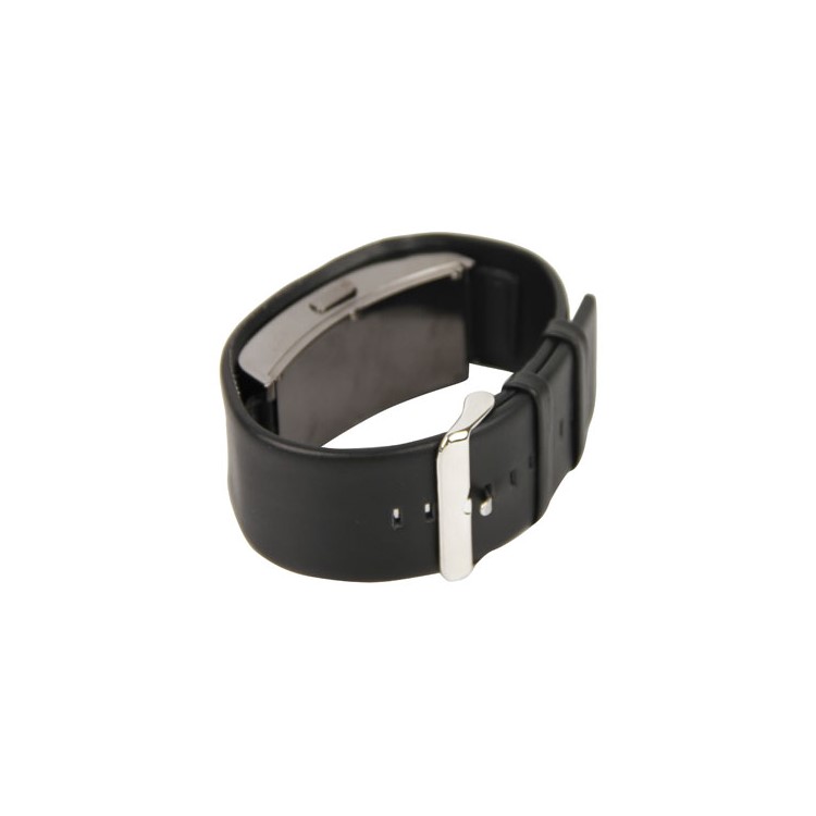 Blue 80-LED Dot Matrix Cuff Leather Band Led Wrist Watch