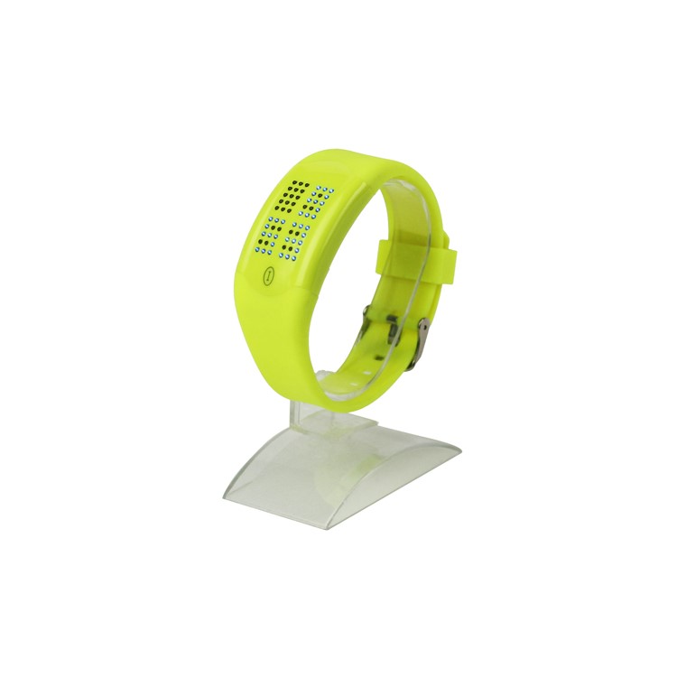 60 Blue LEDs Dot Matrix Casual Sport Touchscreen Wrist Watch - Sulfur Yellow