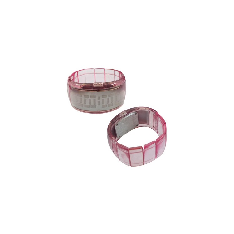 Stylish Red 28-LED Bracelet Watch -Light Pink