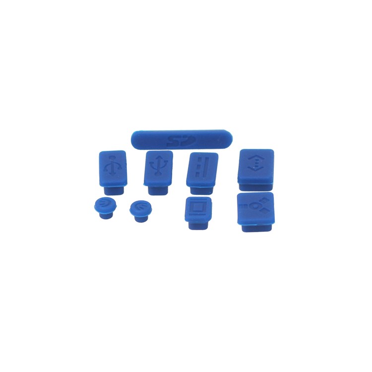 Silicone Anti-Dust Plug Cover Stopper for MacBook Pro 13 15 Air Laptop Notebook - Dark Blue