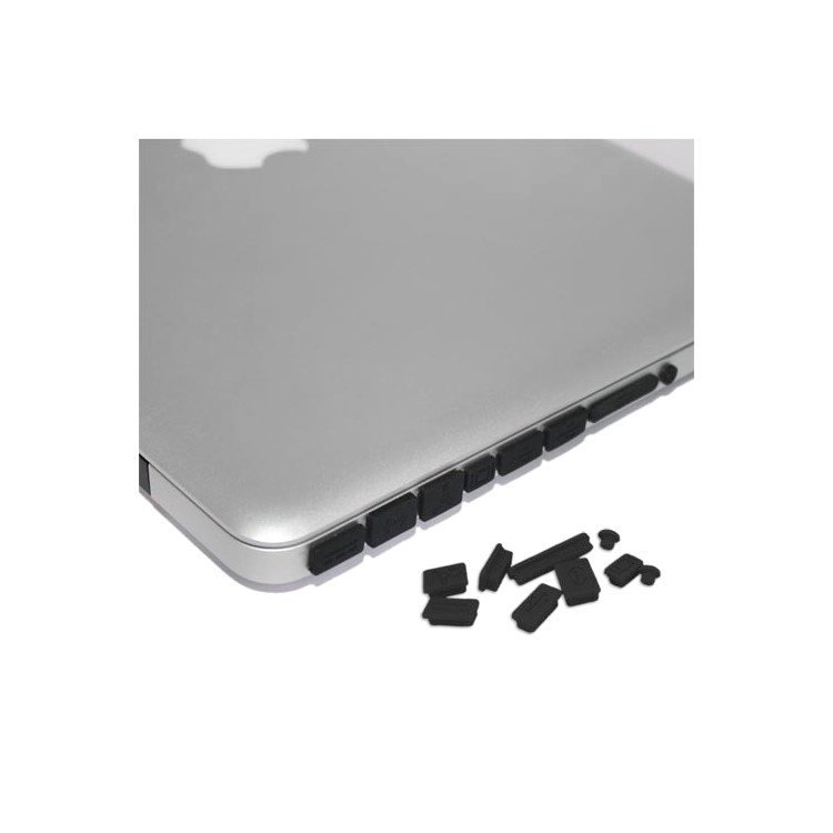 Silicone Anti-Dust Plug Cover Stopper for MacBook Pro 13 15 Air - Black