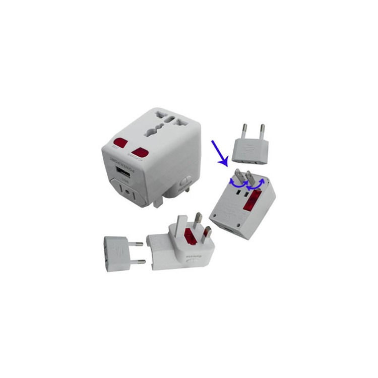 Universal World Travel Charger Adapter Converter AC Plug with USB Port