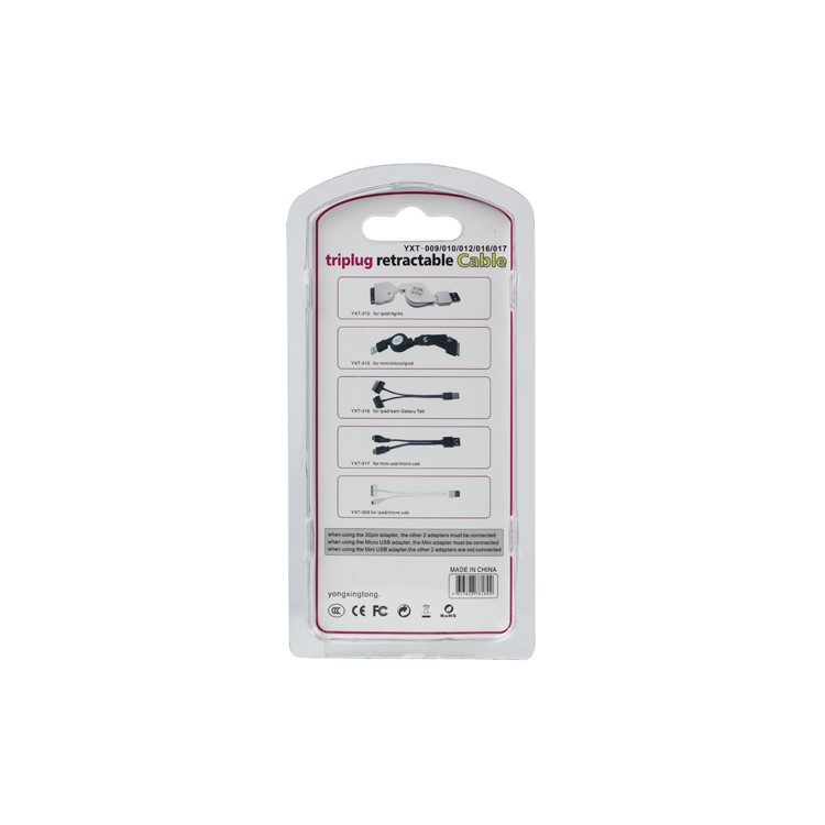 USB to Micro USB with Mini USB Charge Cable