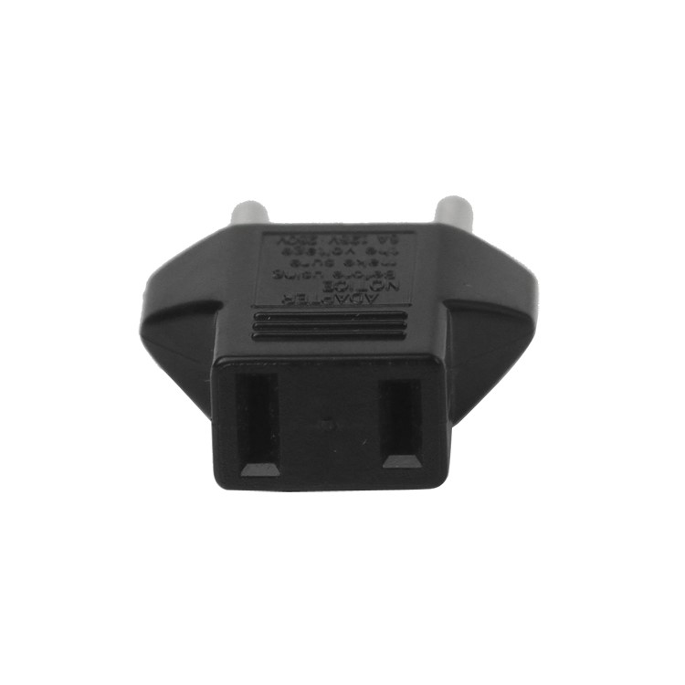 US-EU Flat to Round Power Plug Convertor Adapter