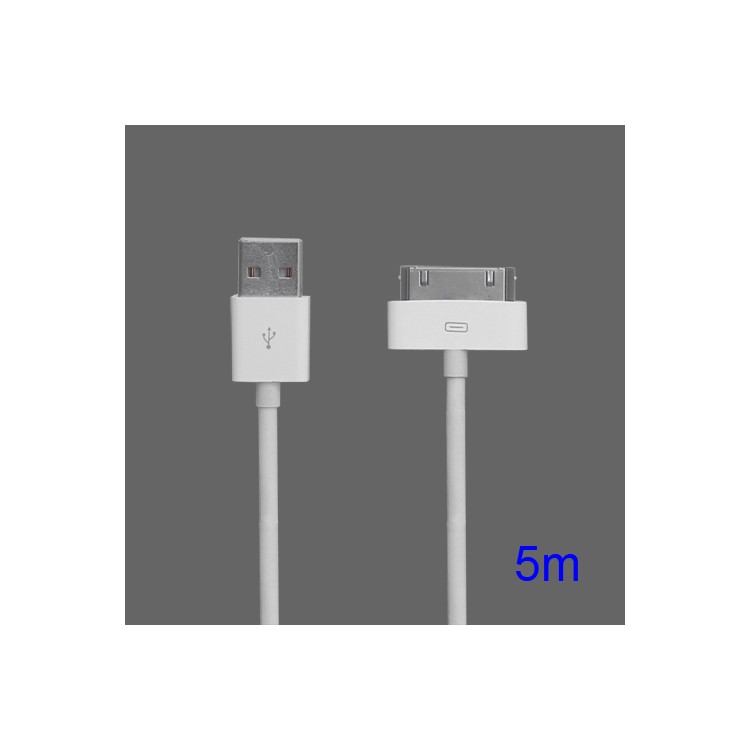 USB Data Sync Charger Cable Cord for iPad iPhone iPod, Length: 5m