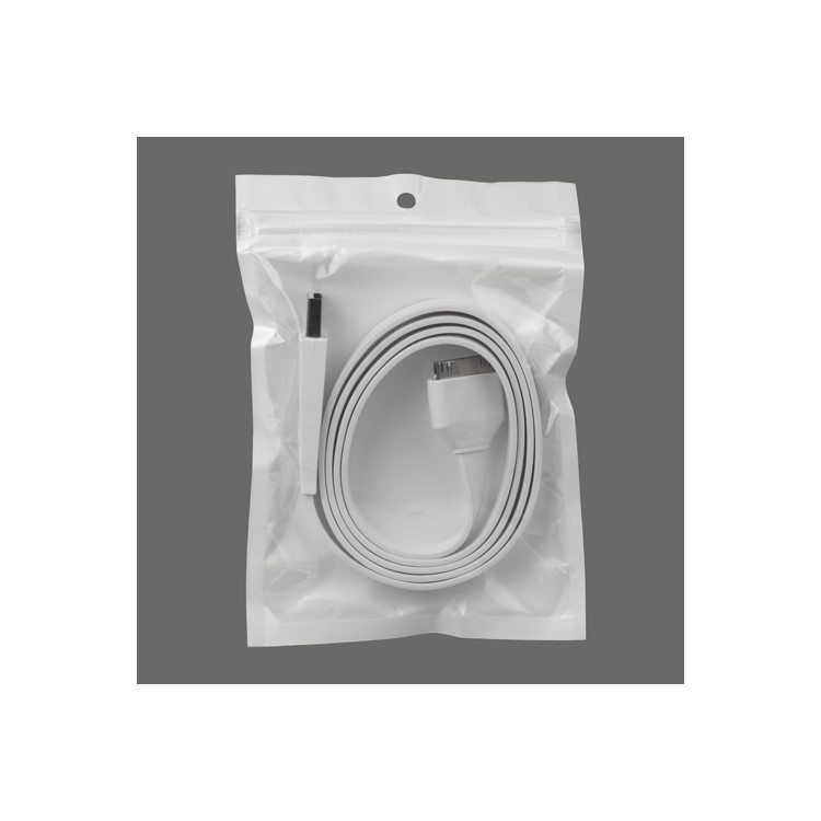 Flat USB Sync Data Charging Charger Cable for iPhone iPad iPod - White
