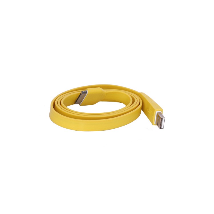 Flat USB Sync Data Charging Cable for iPhone iPad iPod - Yellow