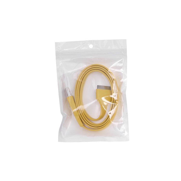 Flat USB Sync Data Charging Cable for iPhone iPad iPod - Yellow