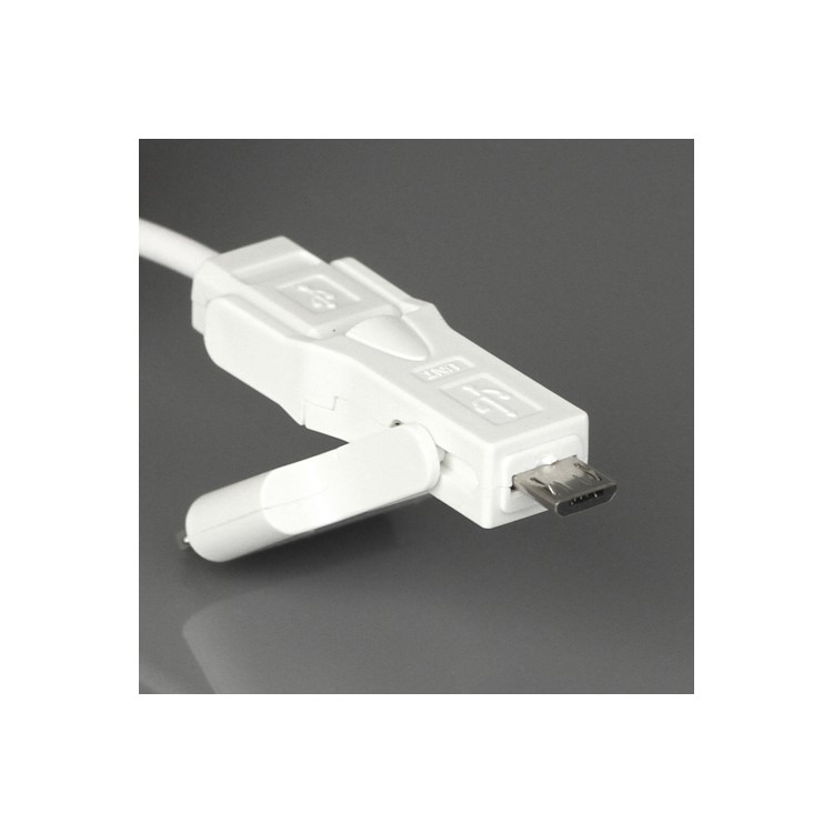 3 in 1 Retractable Mini Micro USB Sync Data Charger Cable for iPad 2 The New iPad iPhone 4S - White