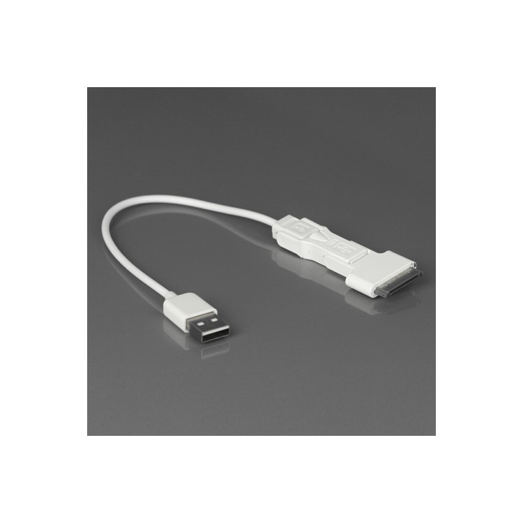 3 in 1 Retractable Mini Micro USB Sync Data Charger Cable for iPad 2 The New iPad iPhone 4S - White