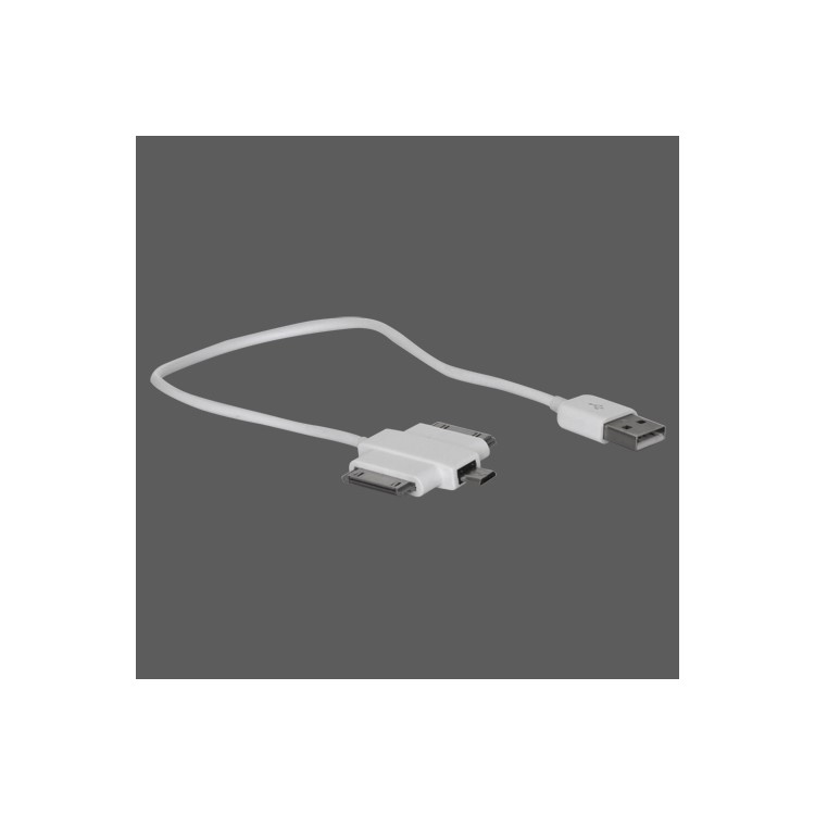 3 in 1 iPad iPhone Samsung Galaxy Tab Data Sync  Charging Cable (MicroUSB + Apple 30-pin + Samsung 30-pin)