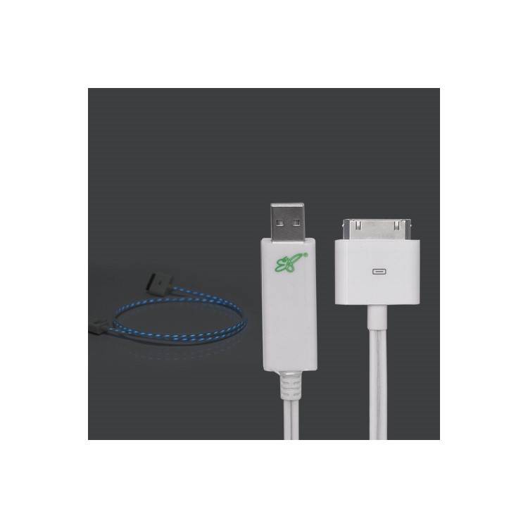 Flashing USB Sync Data Charging Cable for New iPad iPhone - White
