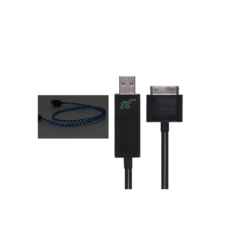 Flashing USB Sync Data Charging Cable for New iPad iPhone - Black
