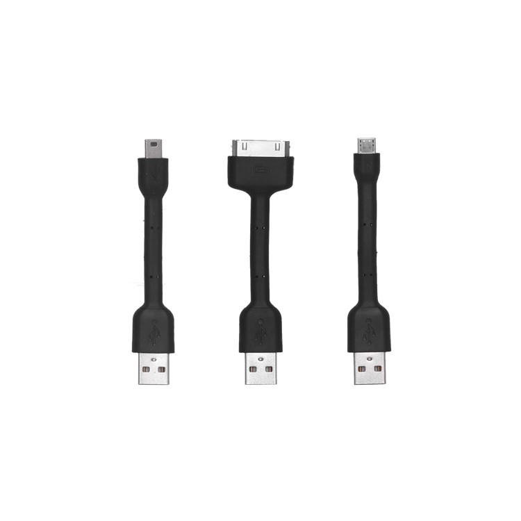 USB Mini Cable Kit - 9cm mini cables. USB to Dock, USB to USB mini-B & USB to USB micro-B (OEM)