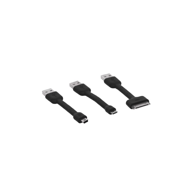 USB Mini Cable Kit - 9cm mini cables. USB to Dock, USB to USB mini-B & USB to USB micro-B (OEM)