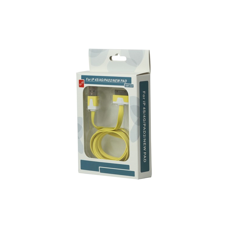 Colorful Dock Connector to USB Noodle Cable for iPhone 4S 4 3GS 3G New iPad iPod Touch 4 - Yellow