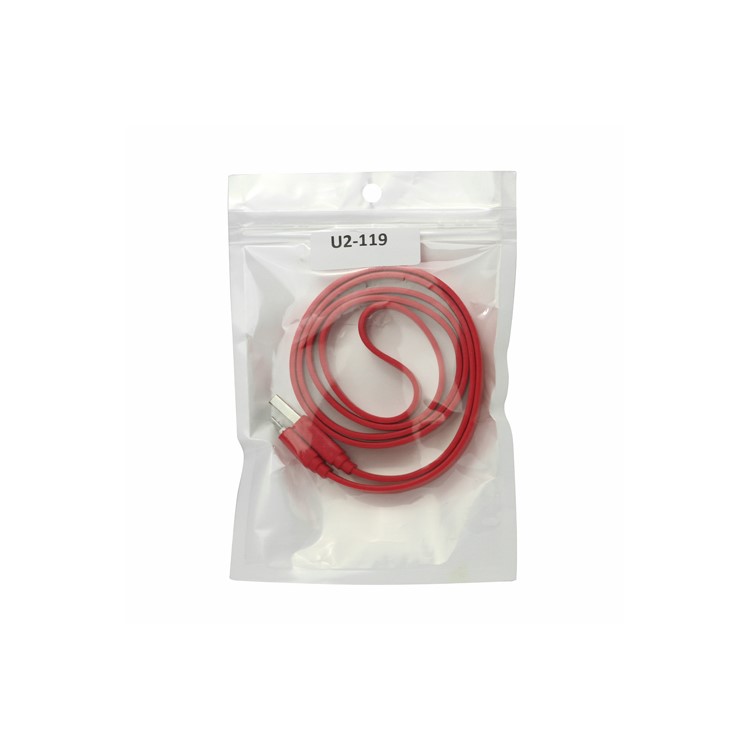 Flat MicroUSB Data Sync Charge Cable for Samsung HTC Sony Nokia etc - Red