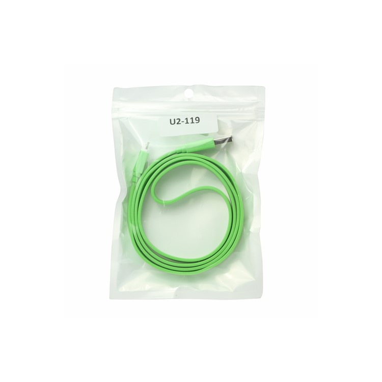 Flat MicroUSB Data Sync Charging Cable for Samsung HTC Sony Nokia etc - Green
