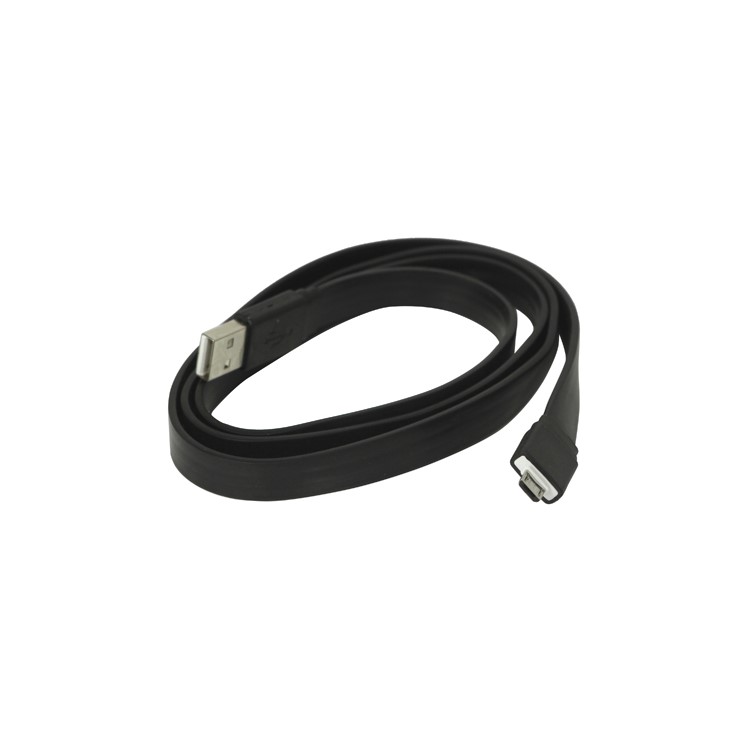 Flat MicroUSB Data Sync Charging Cable for Samsung HTC Sony Nokia etc - Black