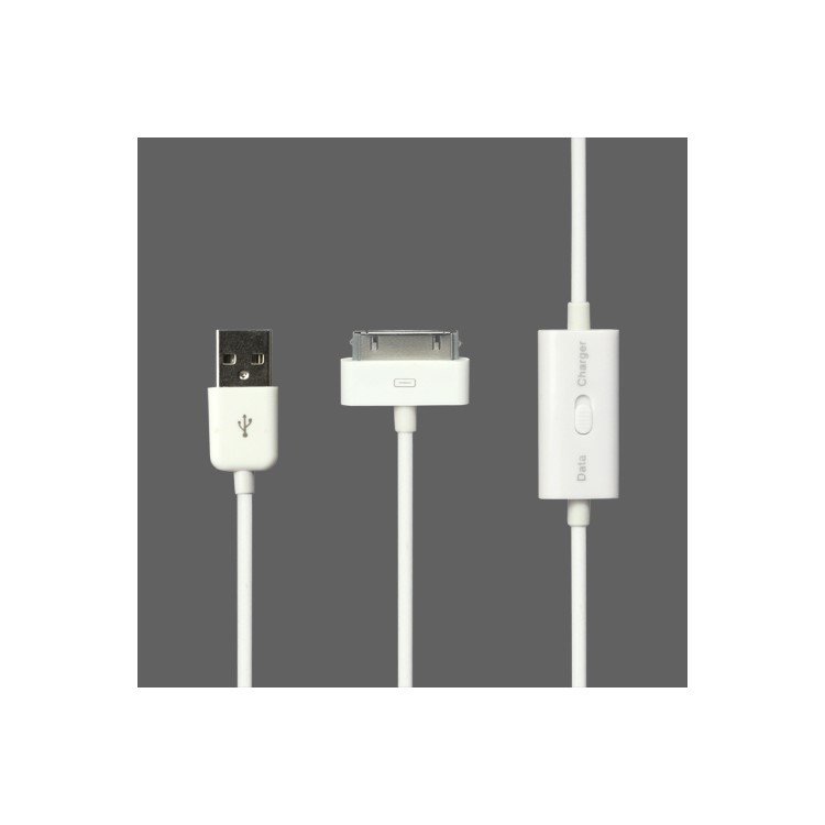 USB Data Sync Charger Cable with Conversion Switch for iPad iPhone iPod