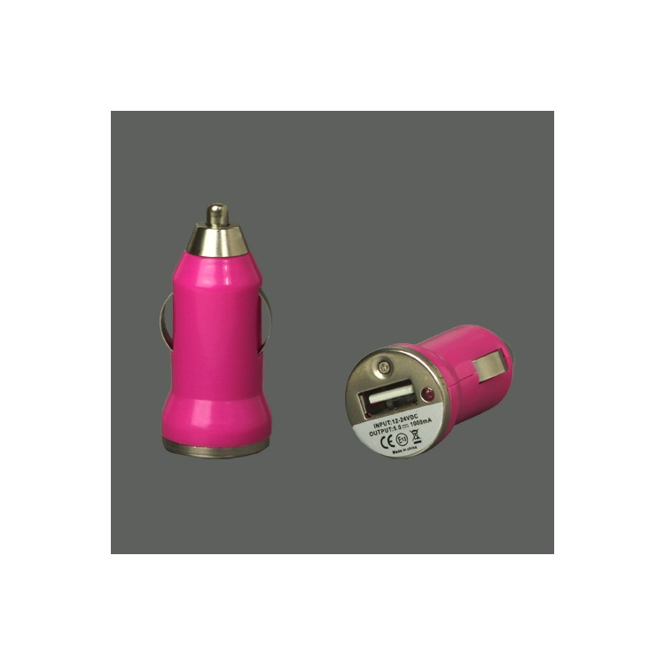 5V-1A Universal USB Car Socket Charger for iPhone 4 4S 3G 3GS iPod Samsung HTC etc - Rose