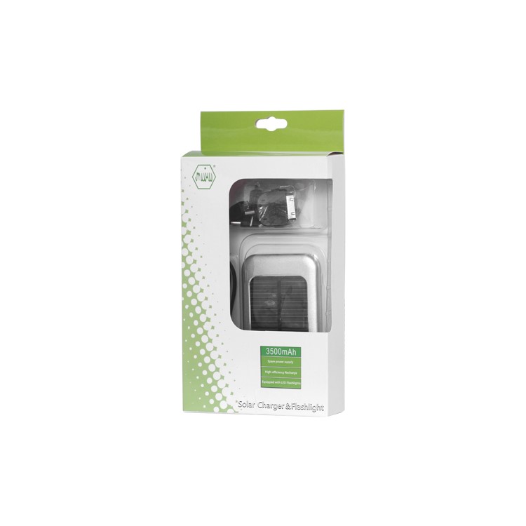 Solar Charger Battery 3500mAh Battery for iPhone 4S The New iPad Samsung i9300 Galaxy S 3 etc - Silver