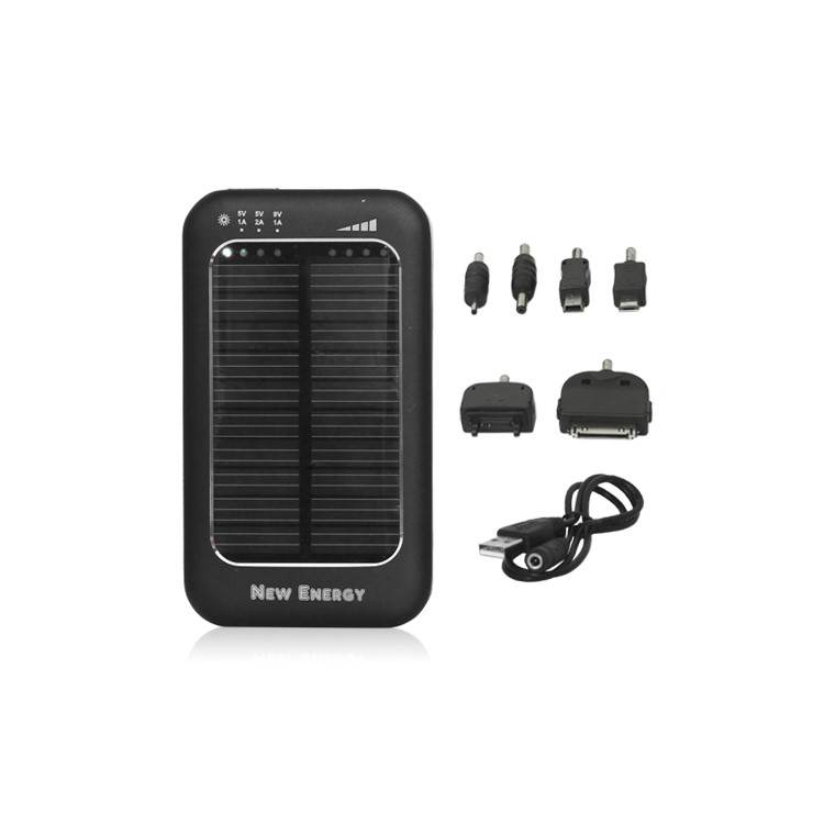 Solar Charger Battery 3500mAh Battery for iPhone 4S The New iPad Samsung i9300 Galaxy S 3 etc - Black