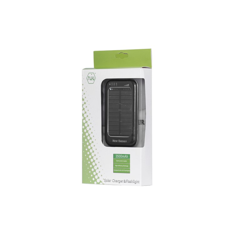 Solar Charger Battery 3500mAh Battery for iPhone 4S The New iPad Samsung i9300 Galaxy S 3 etc - Black