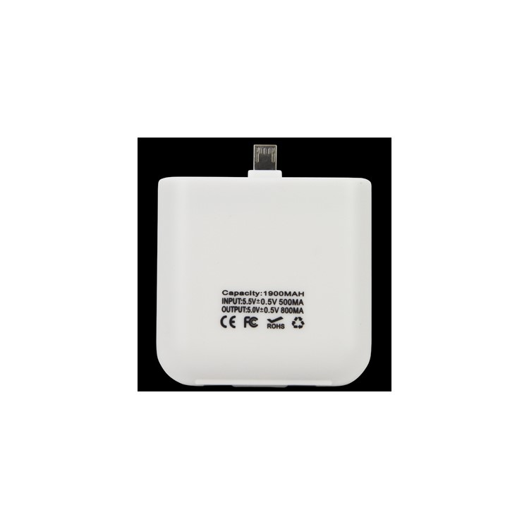 Portable 1900mAh Micro USB Mobile Charger for HTC / BlackBerry / Samsung / Motorola RAZR2 V8 etc