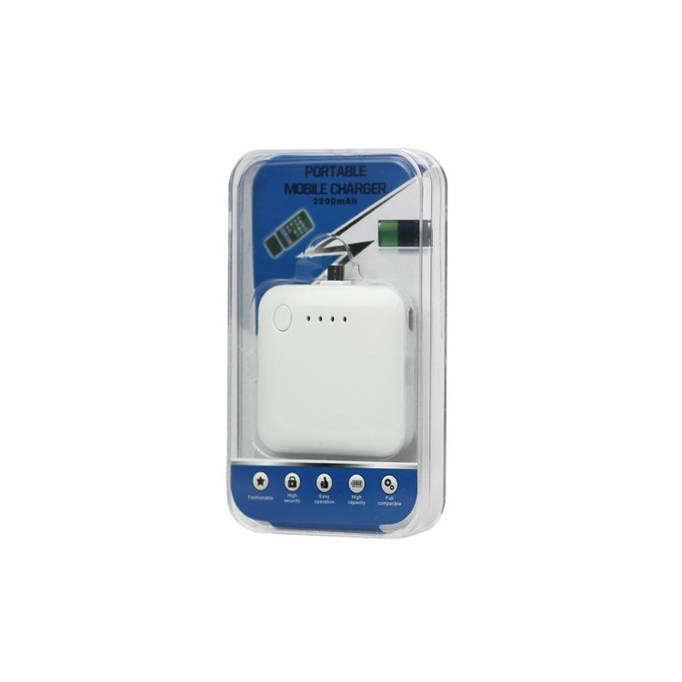2200mAh Micro USB External Battery Charger Power Station - White