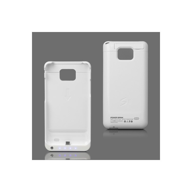 2800mAh External Battery Case for Samsung I9100 Galaxy S2 / II - White