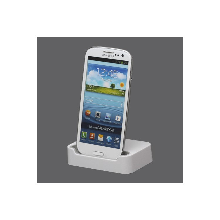 Micro USB Charging Dock Cradle Stand for Samsung i9300 Galaxy S iii - White