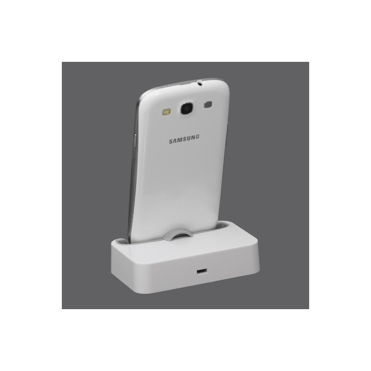 Micro USB Charging Dock Cradle Stand for Samsung i9300 Galaxy S iii - White