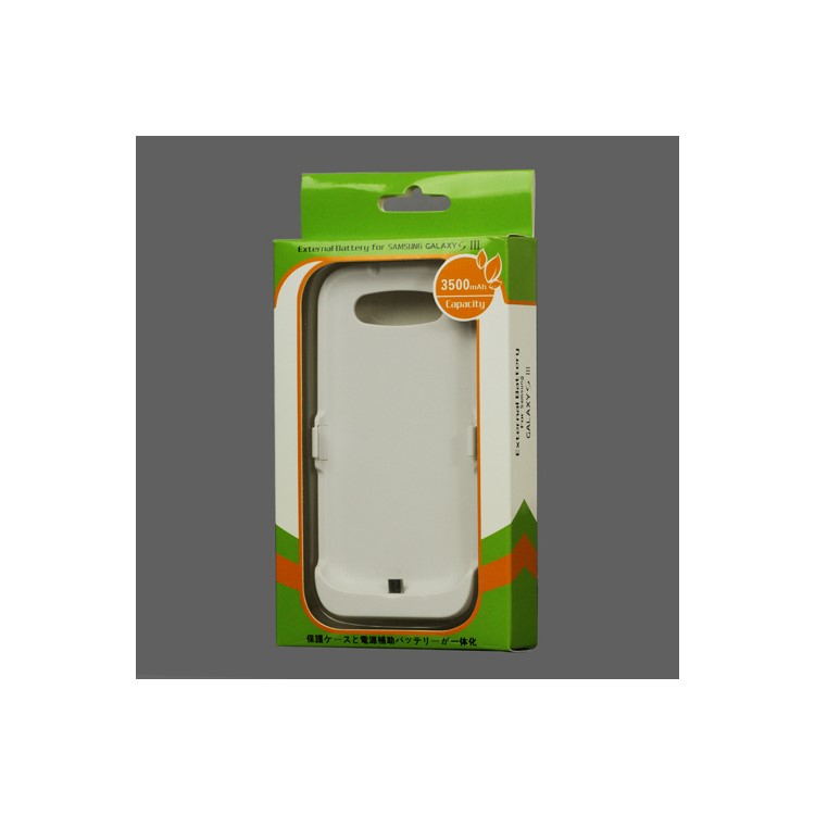3500mAh External Battery Charger Case for Samsung Galaxy S 3 / III I9300 I747 L710 T999 I535 R530 - White