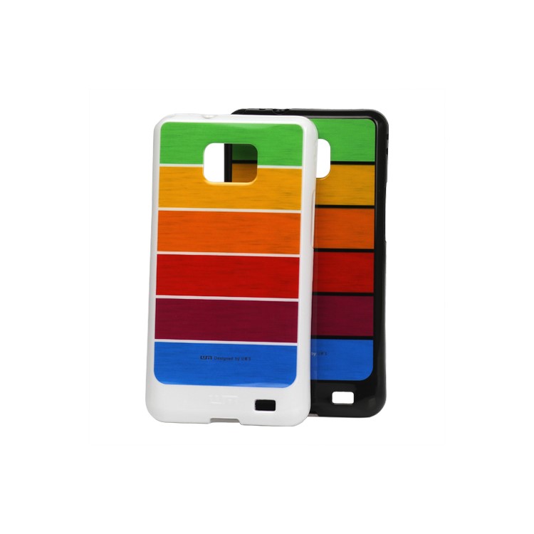 Samsung i9100 Galaxy S2 / II Rainbow TPU Case (Screen Protector Included)