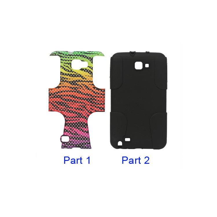 Snap-on Colorized Zebra Commuter Cover for Samsung Galaxy Note I9220 GT-N7000 I717