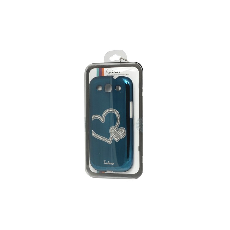 Eileen Heart Rhinestone Case for Samsung Galaxy S 3 / III I9300 I747 L710 T999 I535 R530 - Capri Blue