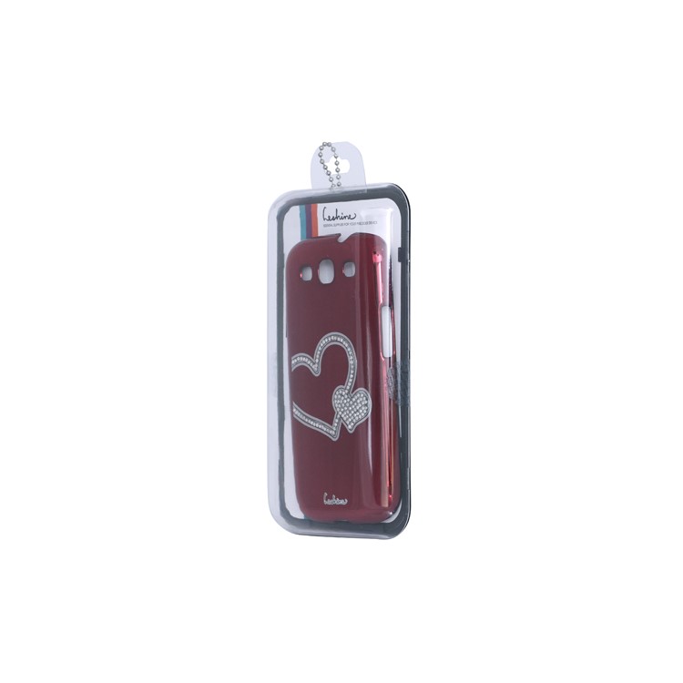 Eileen Heart Rhinestone Case for Samsung Galaxy S 3 / III I9300 I747 L710 T999 I535 R530 - Wine Red