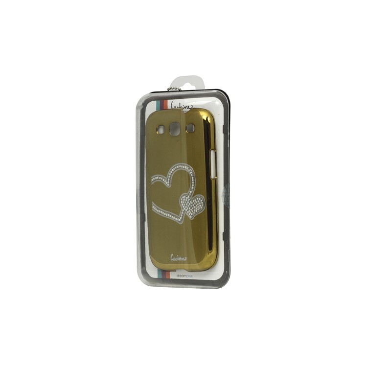 Eileen Heart Rhinestone Case for Samsung Galaxy S 3 / III I9300 I747 L710 T999 I535 R530 - Gold