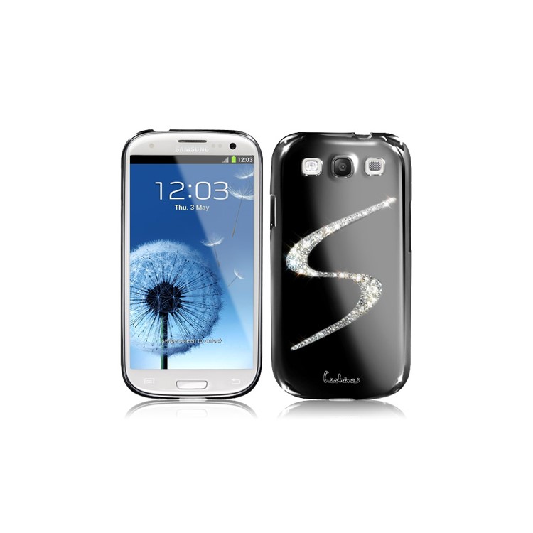 Eileen S-Lime Series Samsung Galaxy S 3 / III I9300 I747 L710 T999 I535 R530 Swarovski Case - Shadow Black