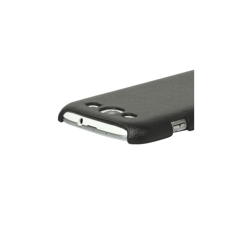 Lychee Leather Skin Hard Case for Samsung Galaxy S 3 / III I9300 - Black