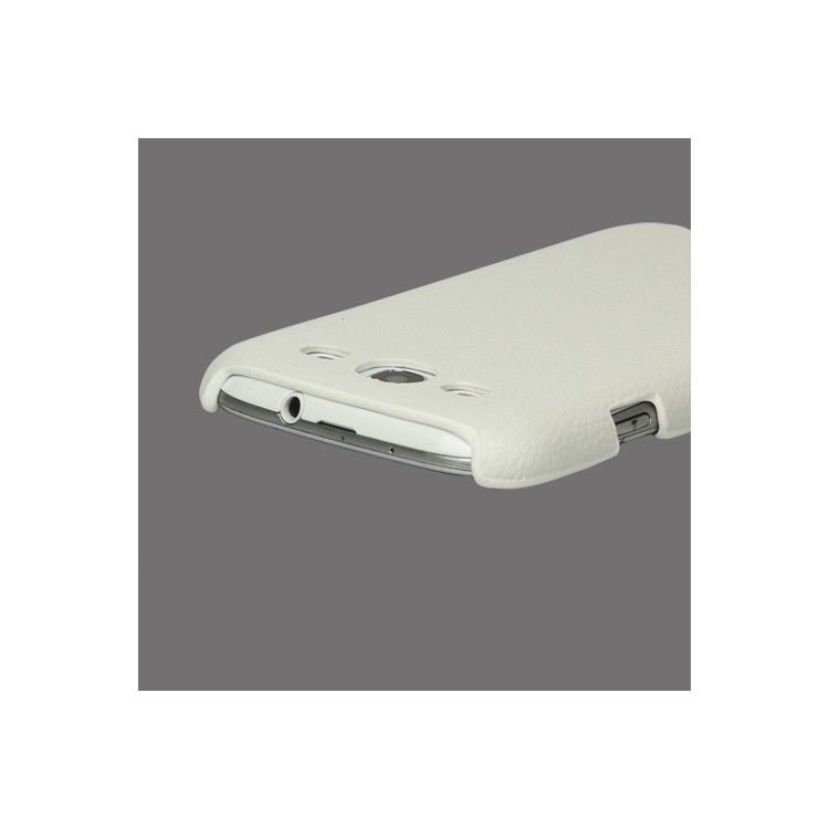 Lychee Leather Skin Hard Case for Samsung Galaxy S 3 / III I9300 - White