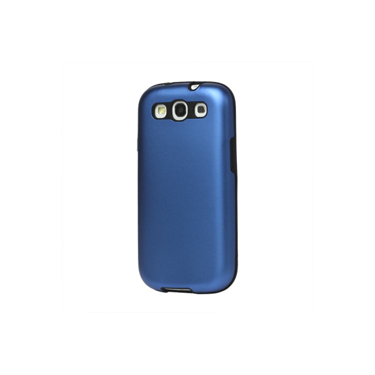 Aluminum Silicone Hybrid Case for Samsung Galaxy S 3 / III I9300 I747 L710 T999 I535 R530 - Dark Blue