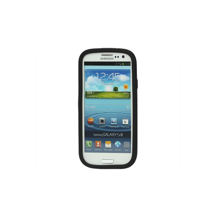 Aluminum Silicone Hybrid Case for Samsung Galaxy S 3 / III I9300 I747 L710 T999 I535 R530 - Dark Blue