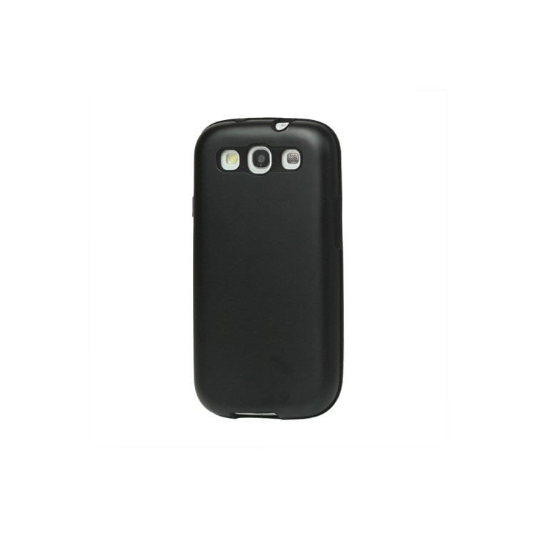 Aluminum Silicone Hybrid Case for Samsung Galaxy S 3 / III I9300 I747 L710 T999 I535 R530 - Black