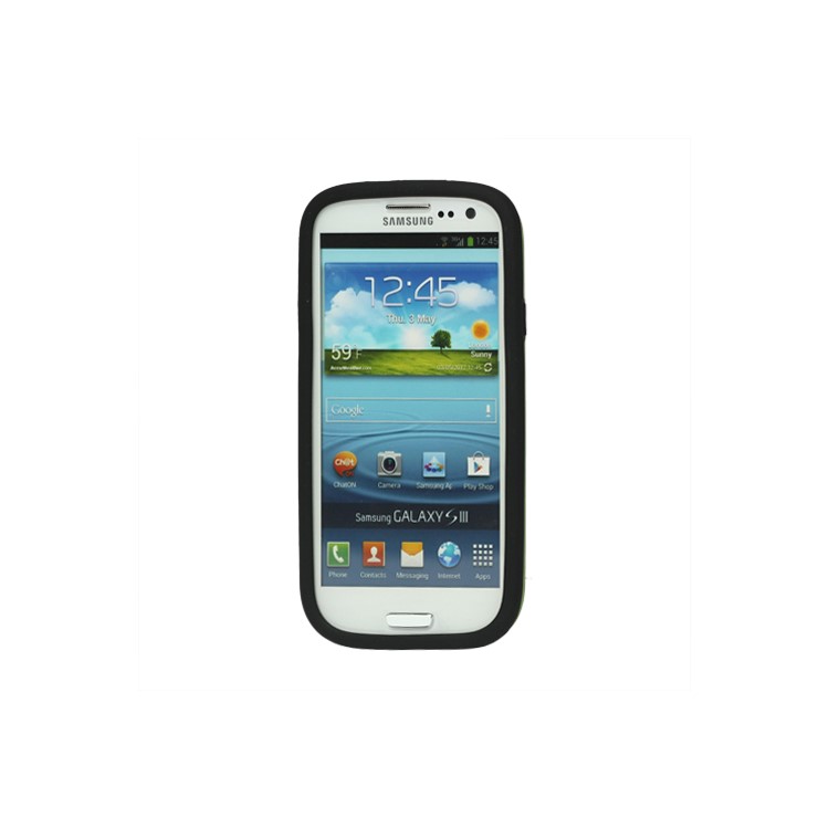 Aluminum Silicone Hybrid Case for Samsung Galaxy S 3 / III I9300 I747 L710 T999 I535 R530 - Black