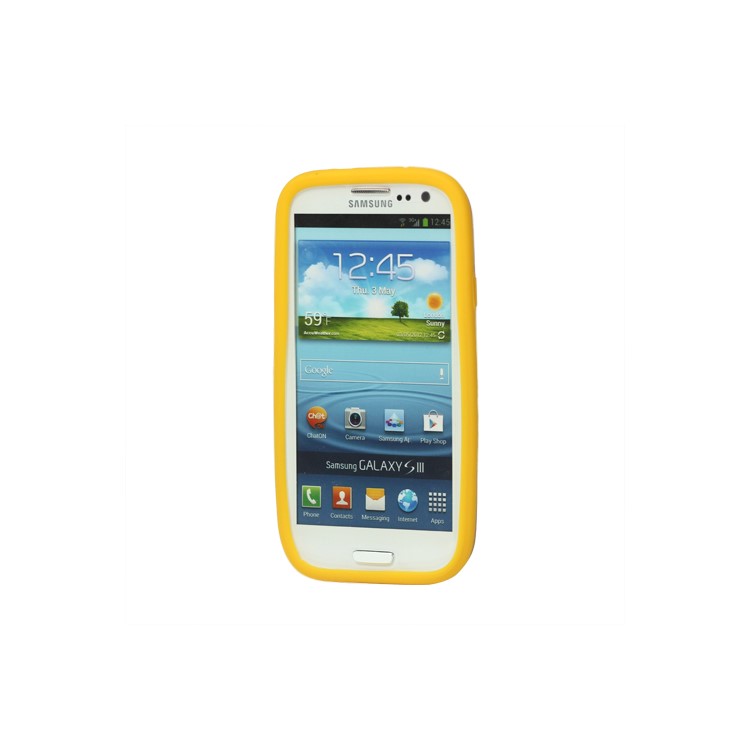 Aluminum Silicone Hybrid Case for Samsung Galaxy S 3 / III I9300 I747 L710 T999 I535 R530 - Yellow